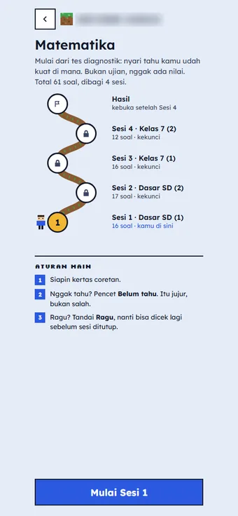 Aplikasi les: jalur materi